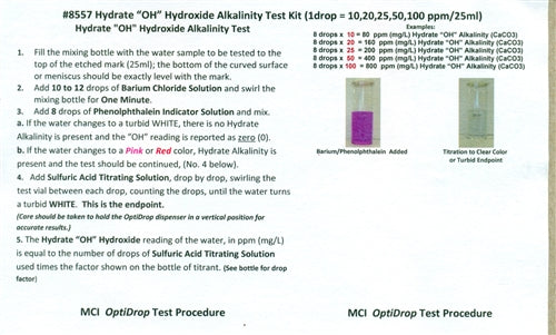 "OH" Total Alkalinity Test Kits