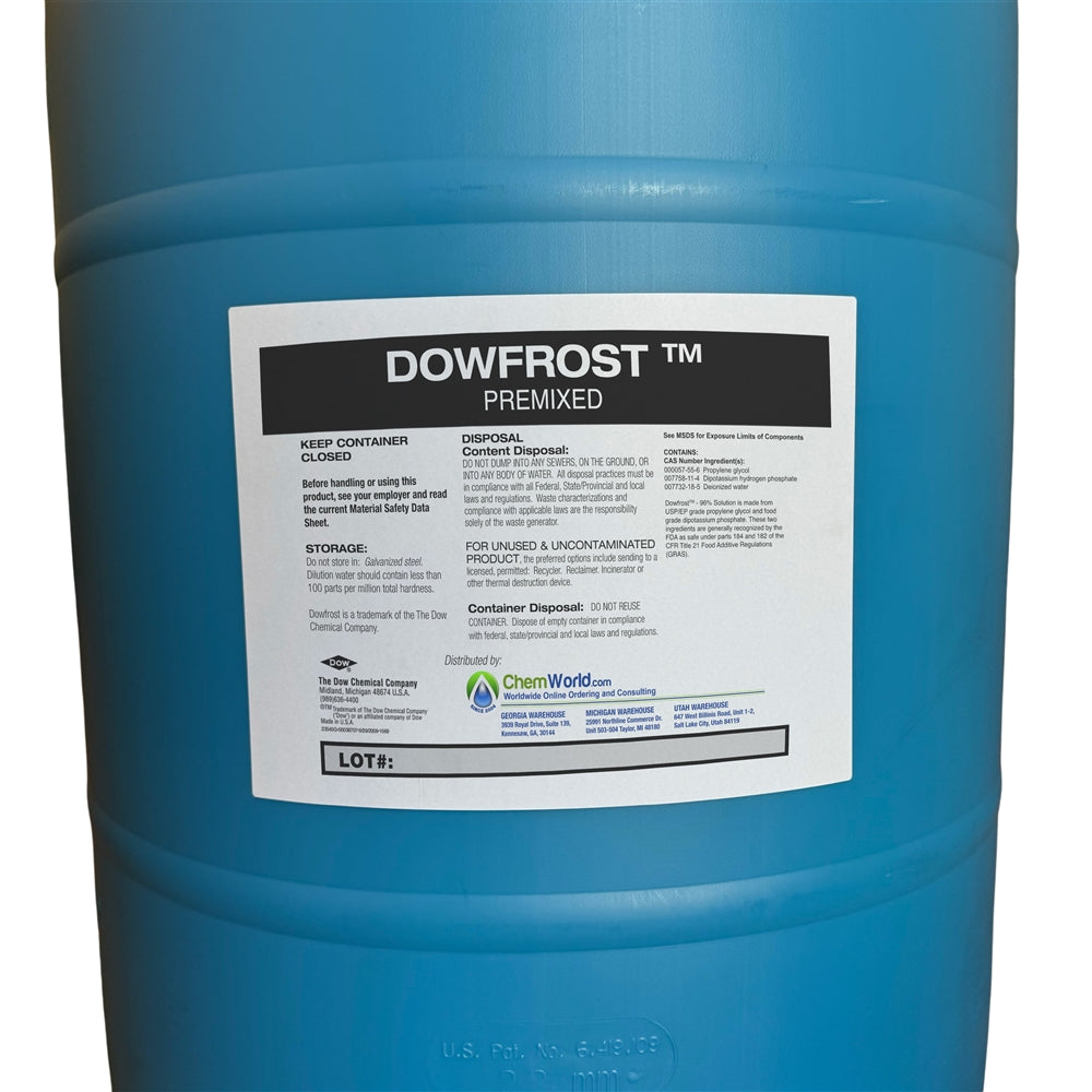 Dowfrost Glycol Premixed (25% to 50%) - 55 Gallons