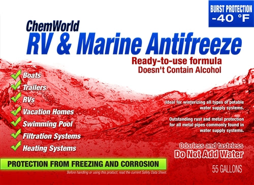 RV & Marine Antifreeze (-40F) Premixed - 55 Gallons