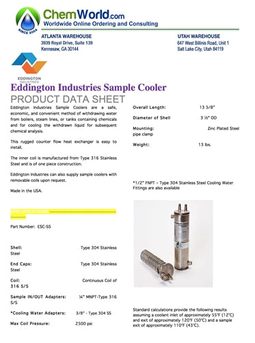 Sample Cooler Product Data Sheet