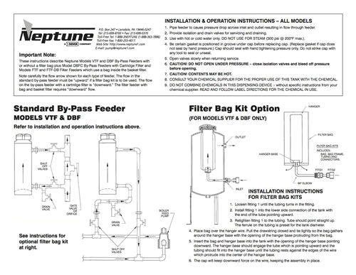 Neptune VTF-5HP By-Pass Feeder (Stocking Distributor)